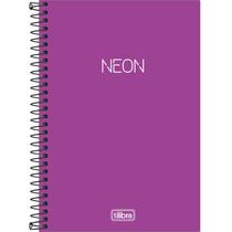 Caderno Espiral Capa Plástica 1/4(pequeno) sem Pauta Neon Roxo 80 Folhas