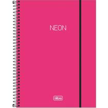 Caderno Espiral Capa Plástica Universitário 1 Matéria Neon Pink 80 Folhas