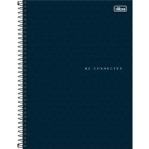 Caderno Espiral Capa Plástica Universitário 10 Matérias Neon Connect Masculino 160 Folhas - Azul Escuro