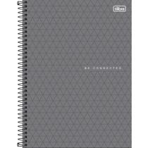 Caderno Espiral Capa Plástica Universitário 10 Matérias Neon Connect Masculino 160 Folhas - Cinza