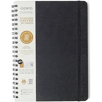 Caderno Espiral Cicero Clássica Pautado Preta 80 Fls 20x28