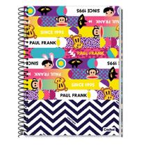 Caderno Espiral Colegial Paul Frank 1 Matéria 80 Folhas CREDEAL