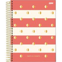 Caderno Espiral Dots e Spots - Salmão - 160 Folhas - Jandaia Caderno Espiral Dots e Spots - Salmão - 160 Folhas - Jandaia
