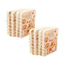 Caderno Espiral Fofo De Capivara, Conjunto De 4 Peças, Capa Dura Durável, Tema Animal, Mini Diário,