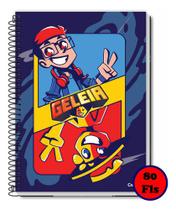 Caderno Espiral Gde Geleia Capa Azul 1 Matéria 80f Credeal