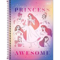 Caderno Espiral Grande Princesas Disney 1 Matéria 80 Folhas Capa Dura Tilibra Personagens Desenho Animado