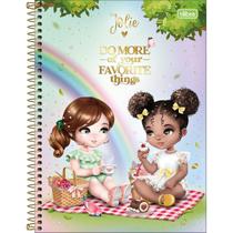 Caderno Espiral Grande Universitário Jolie 10 Matérias 160 Folhas Capa Dura - Tilibra Papelaria Escolar Meninas