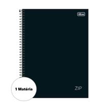 Caderno Espiral Grande Zip Preto Universitário 20x27,5cm Opções de 1 / 10 / 16 ou 20 Matérias Tilibra