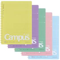 Caderno espiral KOKUYO, pacote com 5, 21 x 15 cm, anel macio, 50 folhas