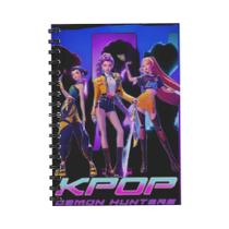 Caderno Espiral KPop Demon Hunters A6 Anime Cartoon Huntrix Diário Estudantil Material Escolar