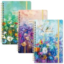 Caderno espiral MaaiBok, pacote com 3, diário pautado A5, 160 páginas