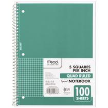 Caderno Espiral Mead 1 Matéria Quadriculado 19x27cm 100 Folhas