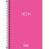 Caderno Espiral Tilibra Neon Pink 1/4 Sem Pauta 80 Folha 302562