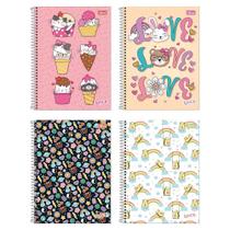 Caderno Espiral Tilibra Universitário - Capa Dura 12 Matérias Spice Feminino 192 Folhas - Embalagem com 4 Unidades