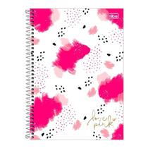 Caderno Espiral Tilibra Universitário Capa Dura 16m Love Pink 256 Folhas - Embalagem com 2 Unidades