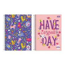 Caderno Espiral Tilibra Universitário Capa Dura Pepper Feminino 12 Matérias 192 Folhas - Embalagem com 4 Unidades