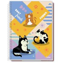 Caderno Espiral Universitário 1 Matéria 80 Folhas Miau de Rua CREDEAL