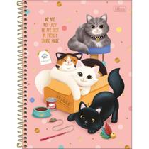 Caderno Espiral Universitário 10 Matérias Purrfect Cat 160 Folhas Capa Dura Tilibra