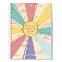 Caderno Espiral Universitário A4 1 Matéria 80 Folhas Capa Dura Arco-Íris CREDEAL