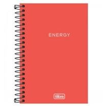 Caderno Espiral Universitário A4 Capa Plástica 1 Matéria 80 Folhas Energy Tilibra Laranja Neon