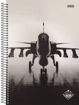 Caderno Espiral Universitário Air Attack Aviação Capa Dura 10 Matérias 160 Folhas Animativa