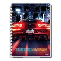 Caderno Espiral Universitário Capa Dura 10 Matérias 200 Folhas TecnoCars CREDEAL