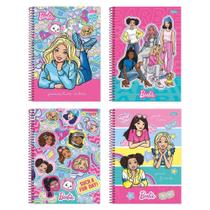 Caderno espiral universitario capa dura 10m foroni barbie fit 4x160fls