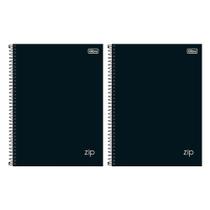 Caderno Espiral Universitário Capa Dura 16M Tilibra Zip Preto 256 Folhas - Embalagem c/ 2 Unidades Caderno Espiral Universitário Capa Dura 16M Tilibra Zip Preto 256 Folhas - Embalagem c/ 2 Unidades
