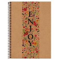 Caderno Espiral Universitário Capa Dura Kraft Art 160 Folhas 10 Matérias Enjoy FORONI