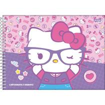 Caderno espiral universitário Cartografia e Desenho Hello Kitty Jandaia 80 folhas