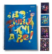 Caderno Espiral Universitário Divertidamente 160 Folhas Capa Dura 20x27cm