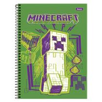 Caderno Espiral Universitário Foroni 1 Matéria 80 Folhas Minecraft Sortido