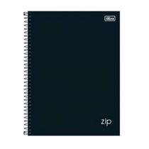 Caderno Espiral Universitário Grande 16 Matérias Zip Preto 256 Folhas 20x 27,5cm Capa Dura Tilibra