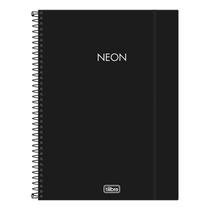 Caderno Espiral Universitário Neon 10 Matérias Preto - Tilibra