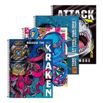 Caderno Espiral Universitário Tilibra 4-Fun Capa Dura 1 Matéria 80 Folhas - Embalagem com 4 Unidades