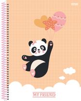 Caderno Espiral Universitário Ursinho Panda My Friend 1 Matéria 80 Folhas Capa Dura São Domingos