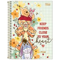 Caderno espiral universitário Ursinho Pooh Tilibra Disney 12 matérias 192 folhas 20x27,5