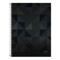 Caderno Espiral Universitário Zip Geométrico 10 Matérias Preto - Tilibra