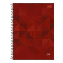 Caderno Espiral Universitário Zip Geométrico 10 Matérias Vermelho - Tilibra