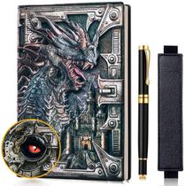 Caderno FEIDIAO Vintage Dragon em couro em relevo A5