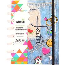 Caderno Feminina Com Discos 100 Folhas Pautadas De Tamanho A5 14,1*20,5 CM
