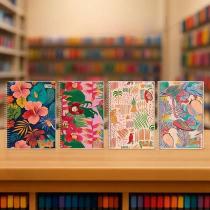 Caderno Feminino 1 Matéria 80 Folhas Capa Dura Tropical