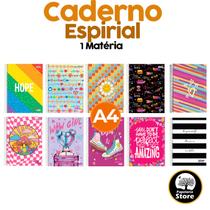 Caderno Feminino 1 Matéria Espiral Arame Capa Dura Jovem Decorado Caderno Feminino 1 Matéria Espiral Arame Capa Dura Jovem Decorado