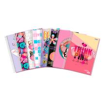 Caderno Feminino 20 Matérias Arame Espiral Capa Dura Escolar