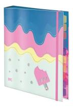 Caderno Fichário Argolado Elastico Colegial Hello Sorvete Caderno Fichário Argolado Elastico Colegial Hello Sorvete
