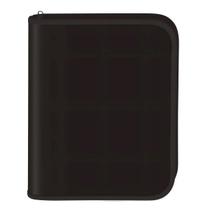 Caderno Fichário Argolado Em Ziper Preto + 10 Divisórias Dac