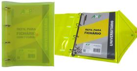 Caderno Fichario Argolado Neon PVC + Bloco + 6 Divisórias