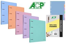 Caderno Fichário Argolado Pastel PP C/ Bloco + 6 Divisórias