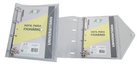 Caderno Fichario Argolado PVC Cristal e Fume + Bloco e divisórias Caderno Fichario Argolado PVC Cristal e Fume + Bloco e divisórias