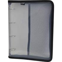 Caderno Fichario Argolado PVC Transparente C/ Ziper A Escolha - ACP